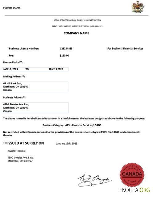 Modèle Word et PDF de licence commerciale au Canada